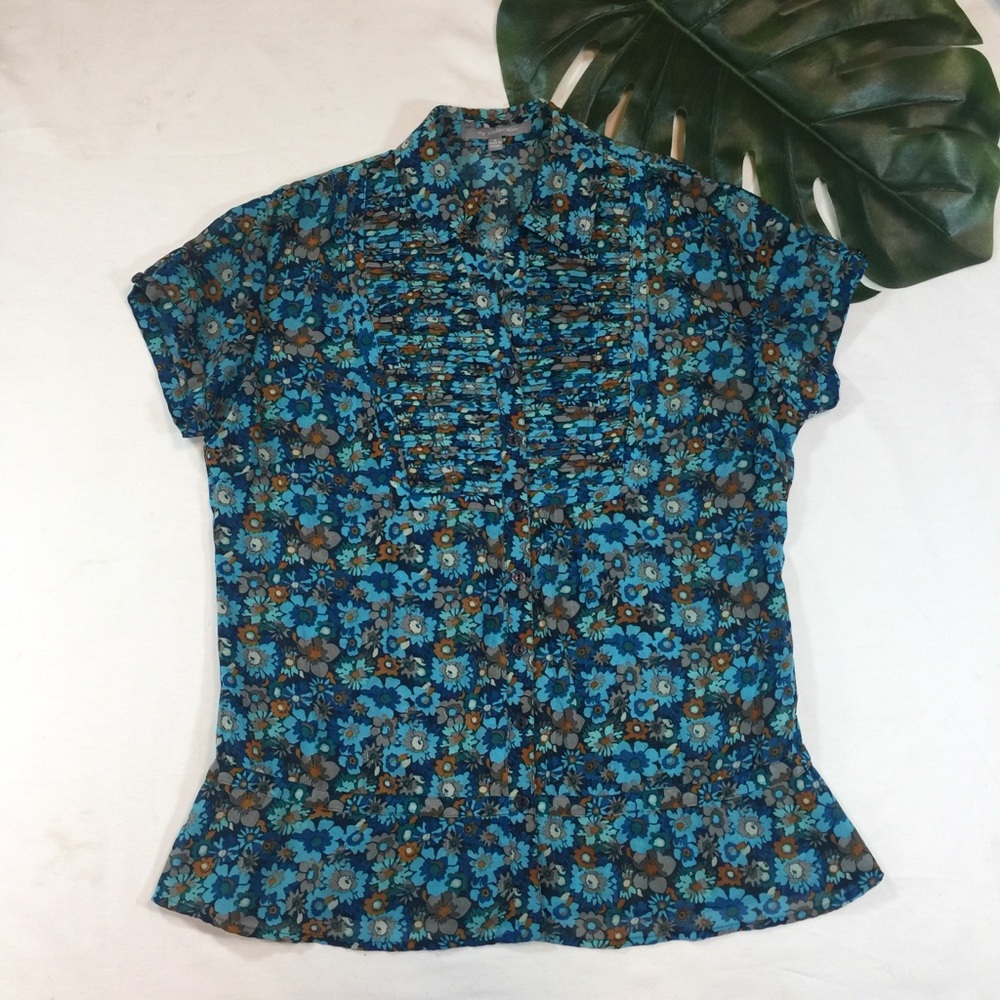 NY COLLECTION | floral button down top